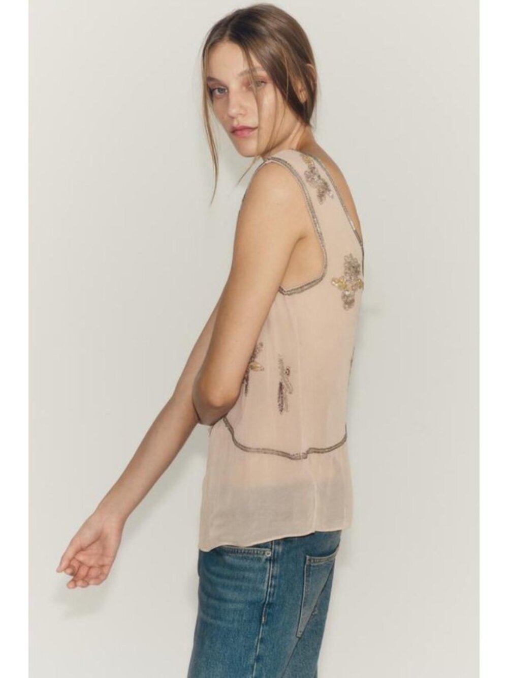ZARA ZW COLLECTION EMBROIDERED TOP 7521/800/942